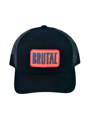 GORRA NEGRA LOGO NARANJA Y MORADO