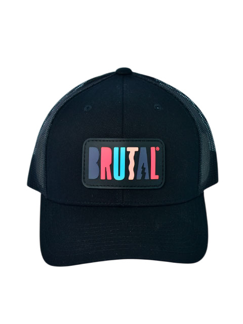 GORRA NEGRA LOGO NEGRO CON COLORES